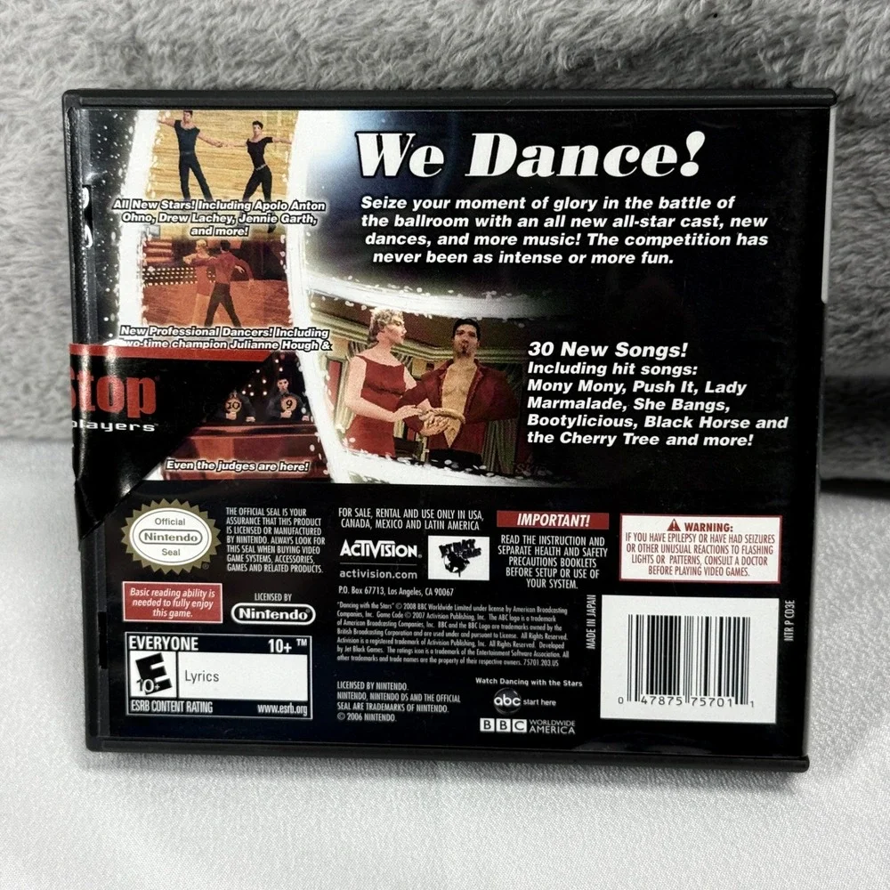 Activision Dancing with the Stars We Dance Nintendo DS Game Black Rhythm Music